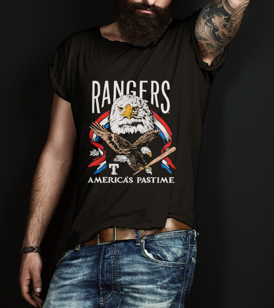 Rangers Eagle Baseball America's Pastime 250th Tri Blend T-Shirt