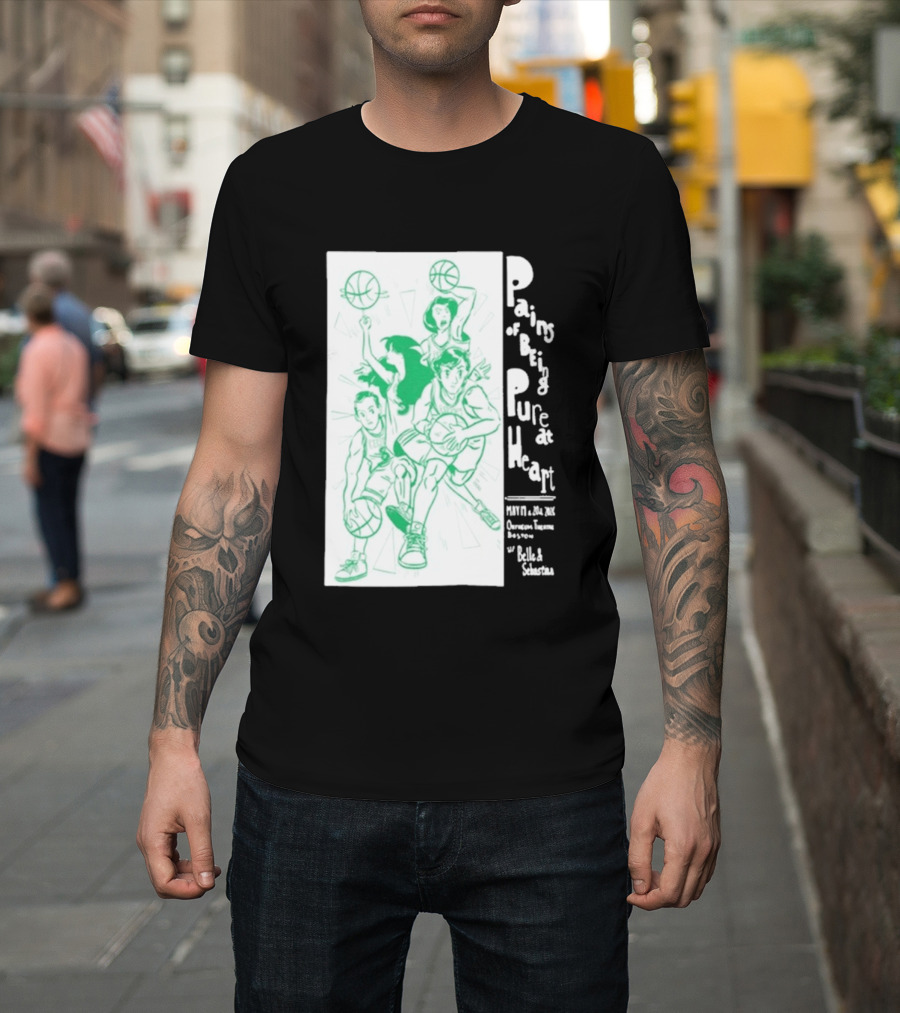 Pains Of Being Pure At Heart Boston May 19 Paradise Touring Company With Helki Silkscreen Basketball T-Shirt