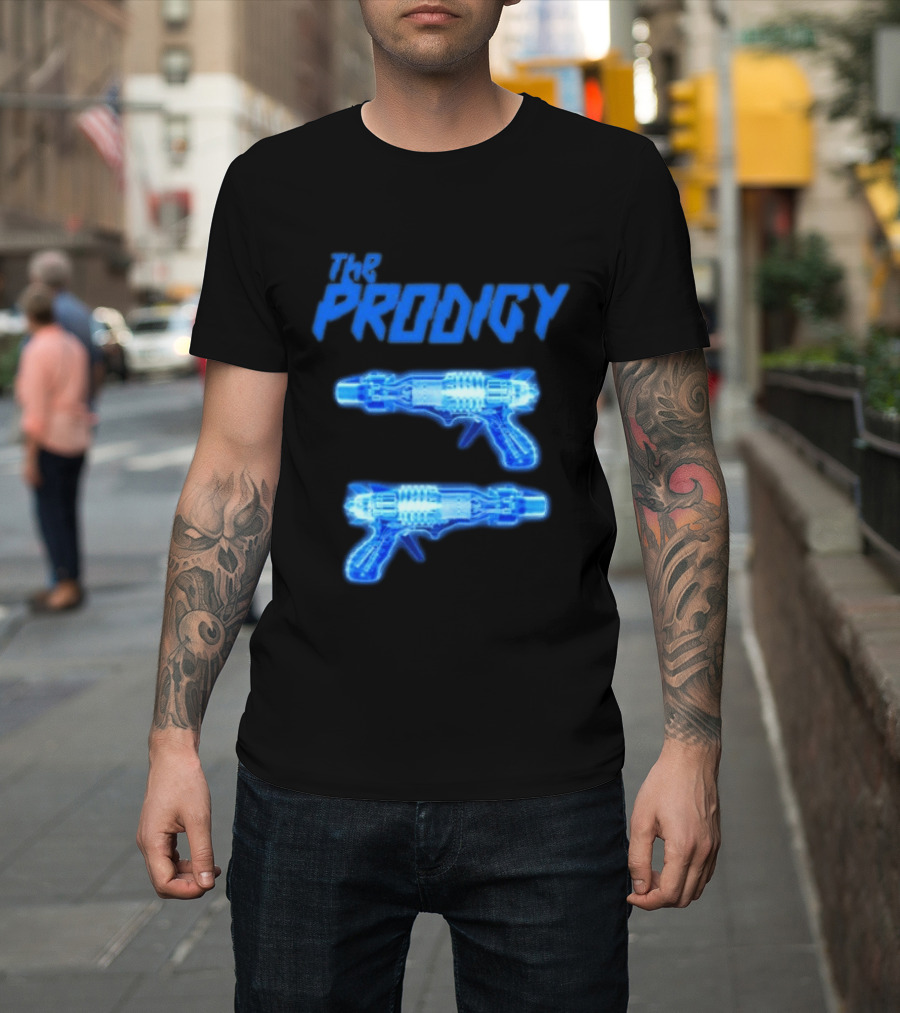 The Prodigy Raygun X Ray 26 Tour Blue Neon Guns T-Shirt
