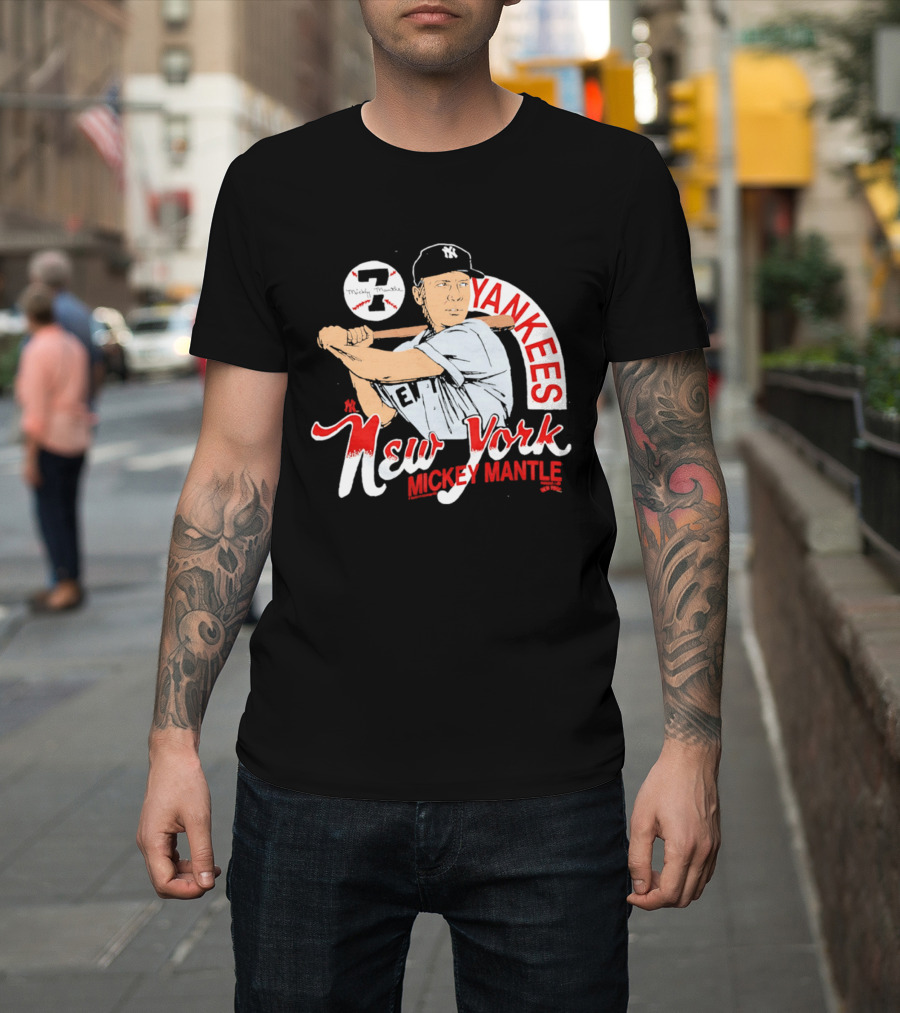 New York Yankees 7 Mickey Mantle Player T-Shirt