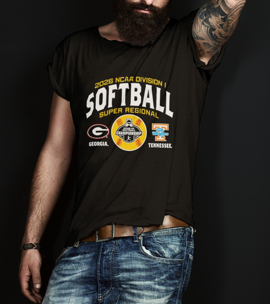 2026 NCAA Division I Softball Super Regional Georgia Bulldogs Tennessee Lady Volunteers T-Shirt