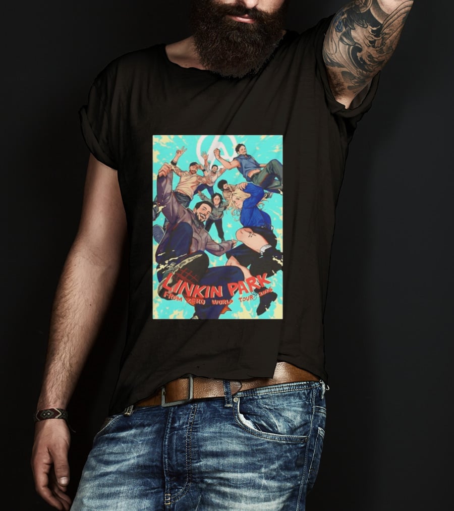 Linkin Park From Zero World Tour 2025 Anime Style Group T-Shirt