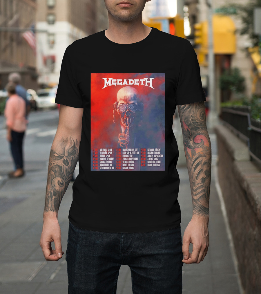 Megadeth 2026 Farewell Tour Europe Dates And Venues T-Shirt