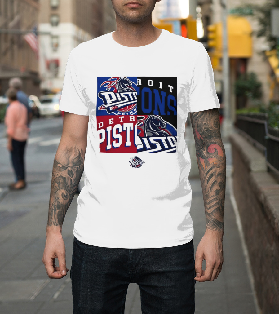Detroit Pistons NBA Mashup Basketball Sports T-Shirt