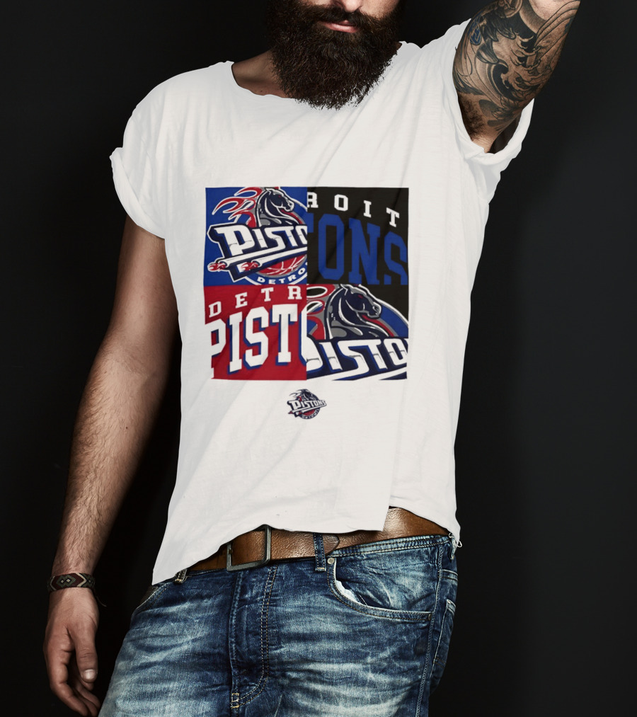 Detroit Pistons NBA Mashup Basketball Sports T-Shirt