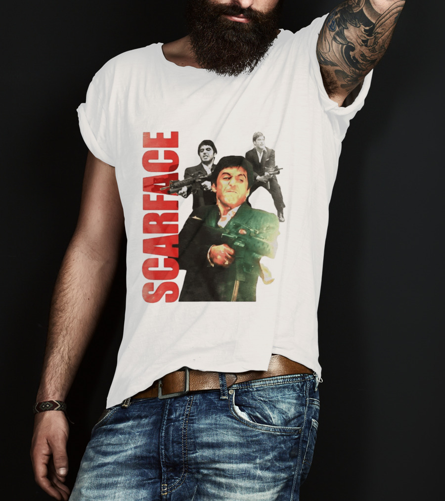 Scarface Tony Montana Al Pacino 1983 Miami Iconic Movie Moment T-Shirt