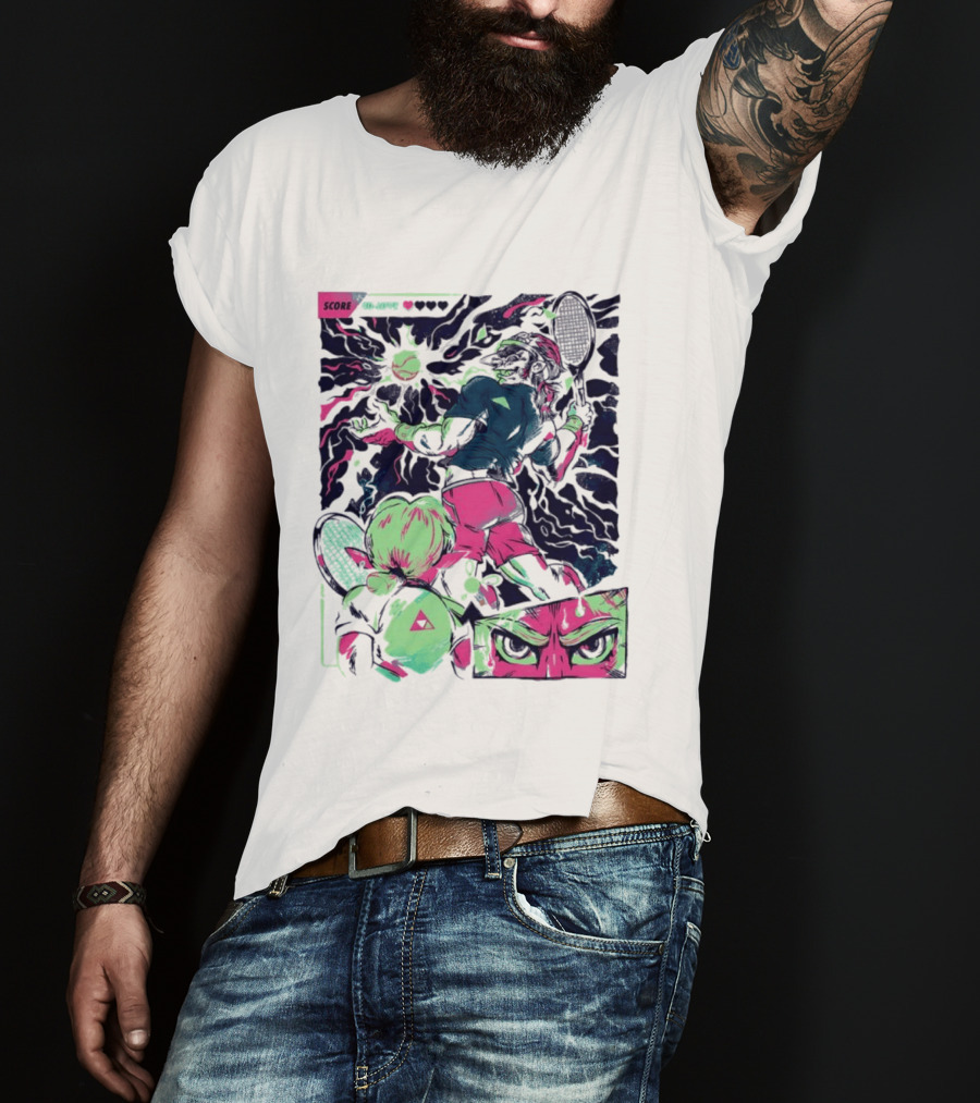 Link Zelda Legend Of Zelda Monster Goblin Arcade Tennis Game Competition Score 40 Love T-Shirt