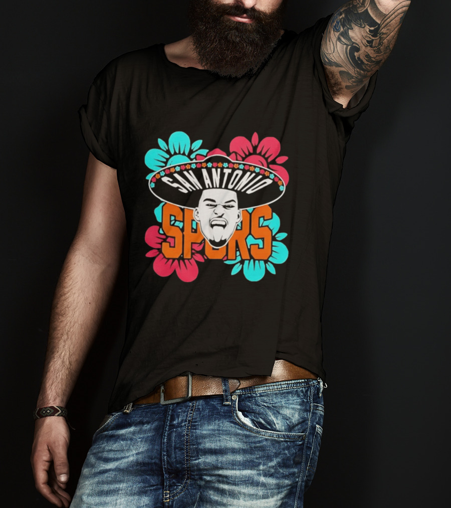 San Antonio Spurs Dejounte Murray Floral Sombrero T-Shirt