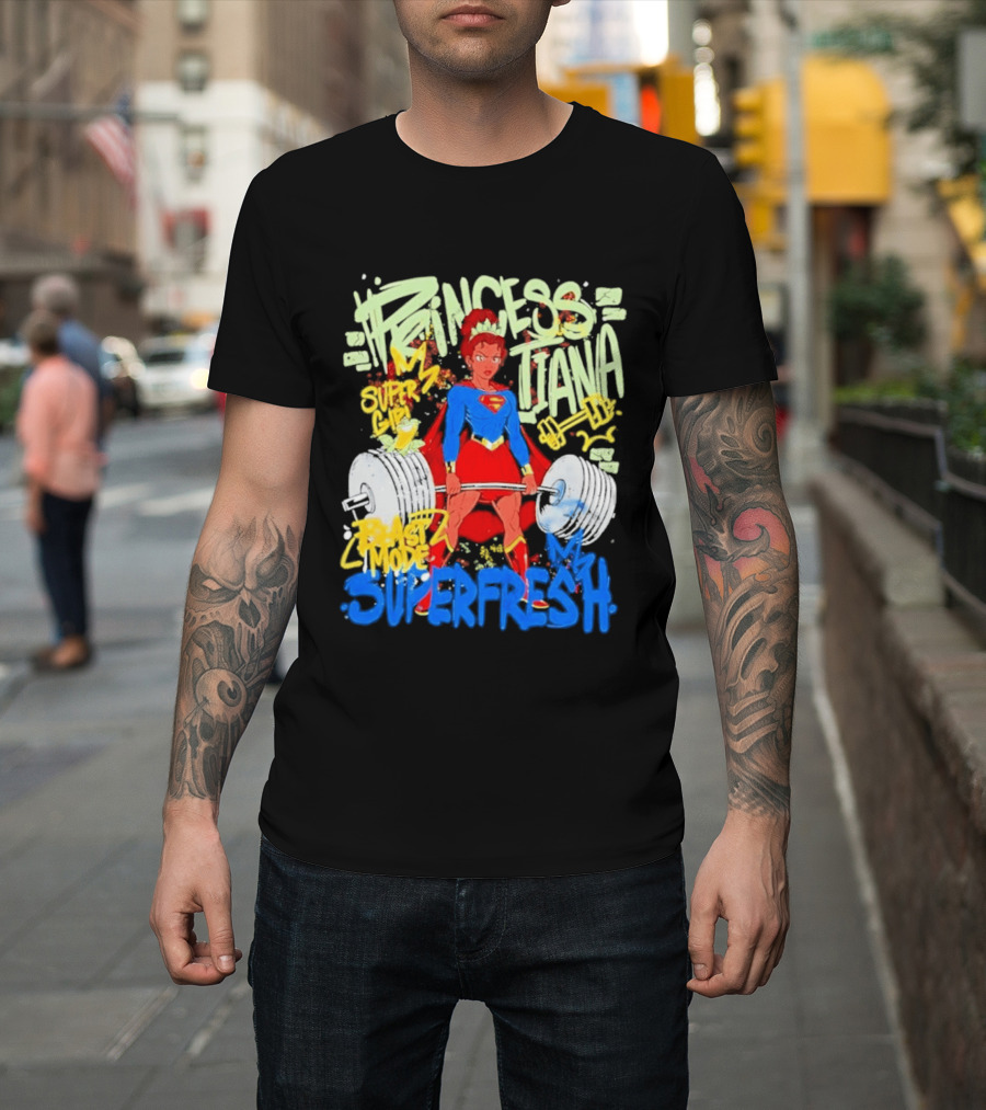 Princess Tiana Supergirl Beast Mode Superfresh Strength Powerlifting T-Shirt