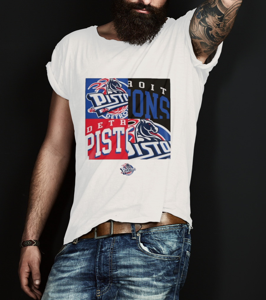 Detroit Pistons New Era Block PISTONS DETROIT Basketball T-Shirt