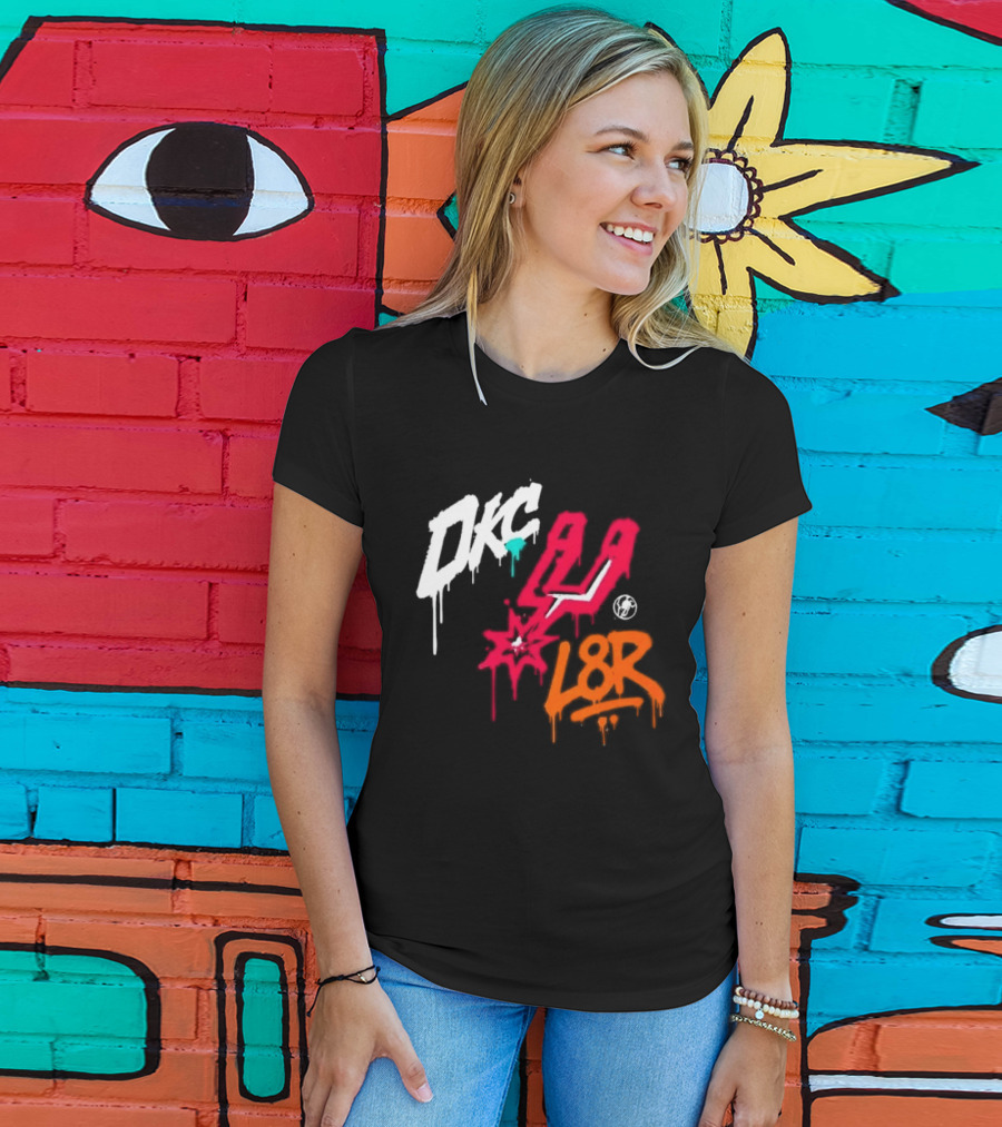 OKC Spurs U L8R Basketball Graffiti T-Shirt