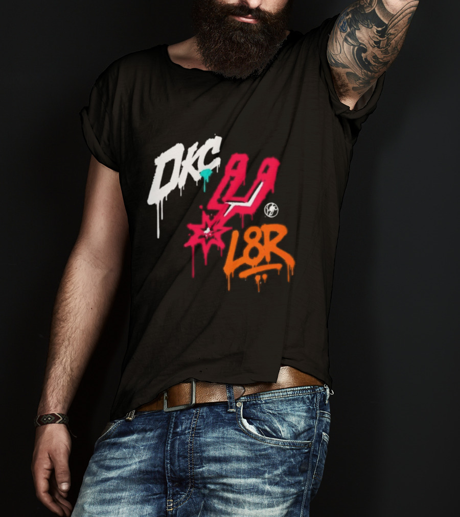 OKC Spurs U L8R Basketball Graffiti T-Shirt