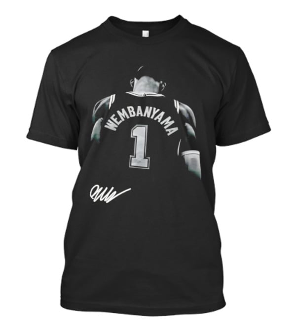 Victor Wembanyama San Antonio Spurs NBA Jersey Number 1 Signature T-Shirt