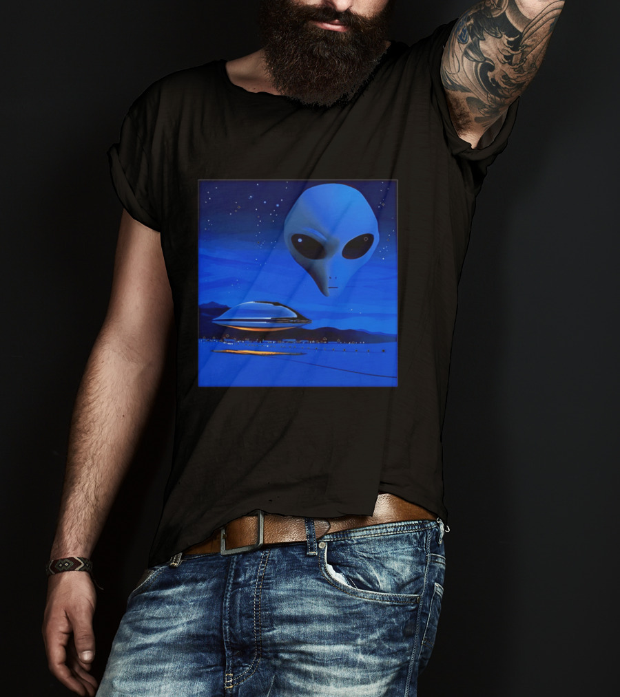 Aline UFO Portrait Night Sky Scene T-Shirt