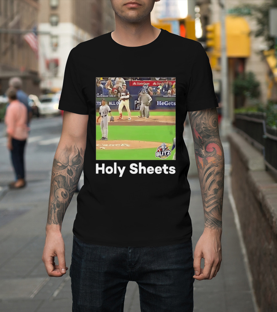 Mason Miller Holy Sheets Blitz Sports MLB HeGets State Farm Waffle Beanie T-Shirt