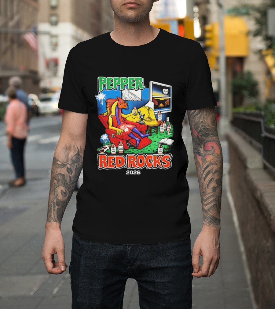 Pepper Red Rocks Amphitheatre 2026 Morrison Colorado Psychedelic Vibes T-Shirt