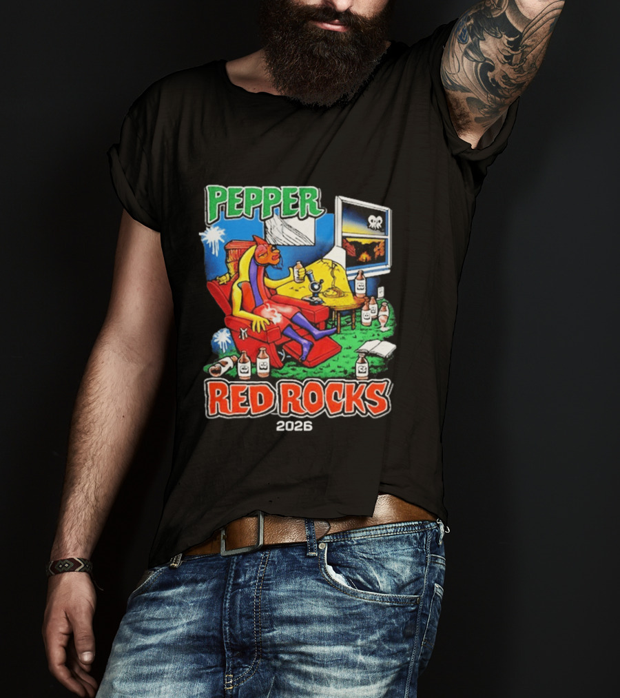 Pepper Red Rocks Amphitheatre 2026 Morrison Colorado Psychedelic Vibes T-Shirt