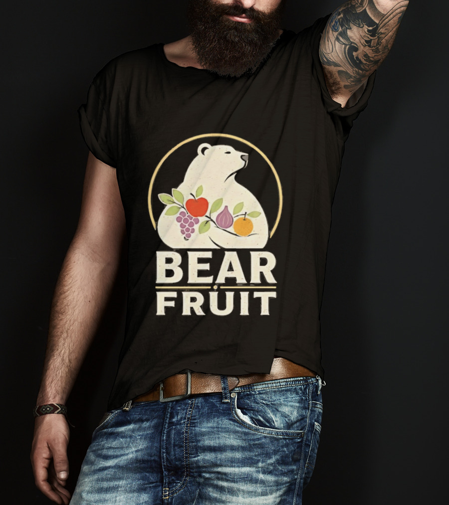 Bear Fruit Polar Bear Grapes Apple Fig Orange T-Shirt