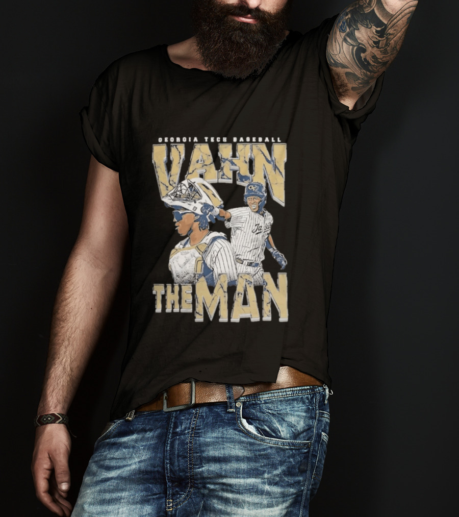 Georgia Tech Baseball Vahn The Man Navy T-Shirt