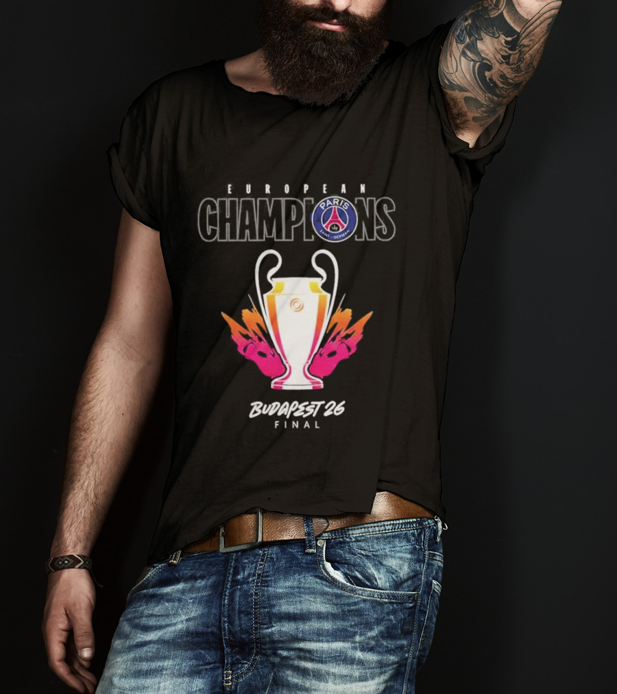European Champions PSG Budapest 2026 Final T-Shirt