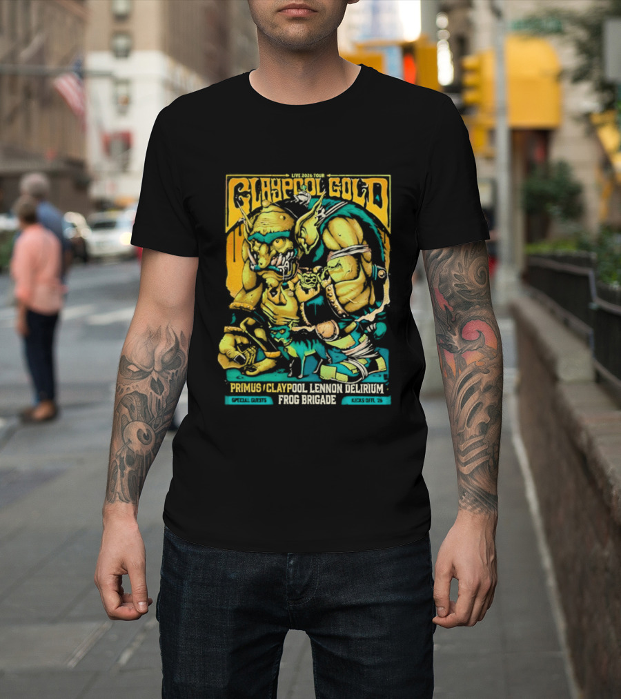 Primus Claypool Lennon Delirium Frog Brigade Crypto Gold Monster T-Shirt