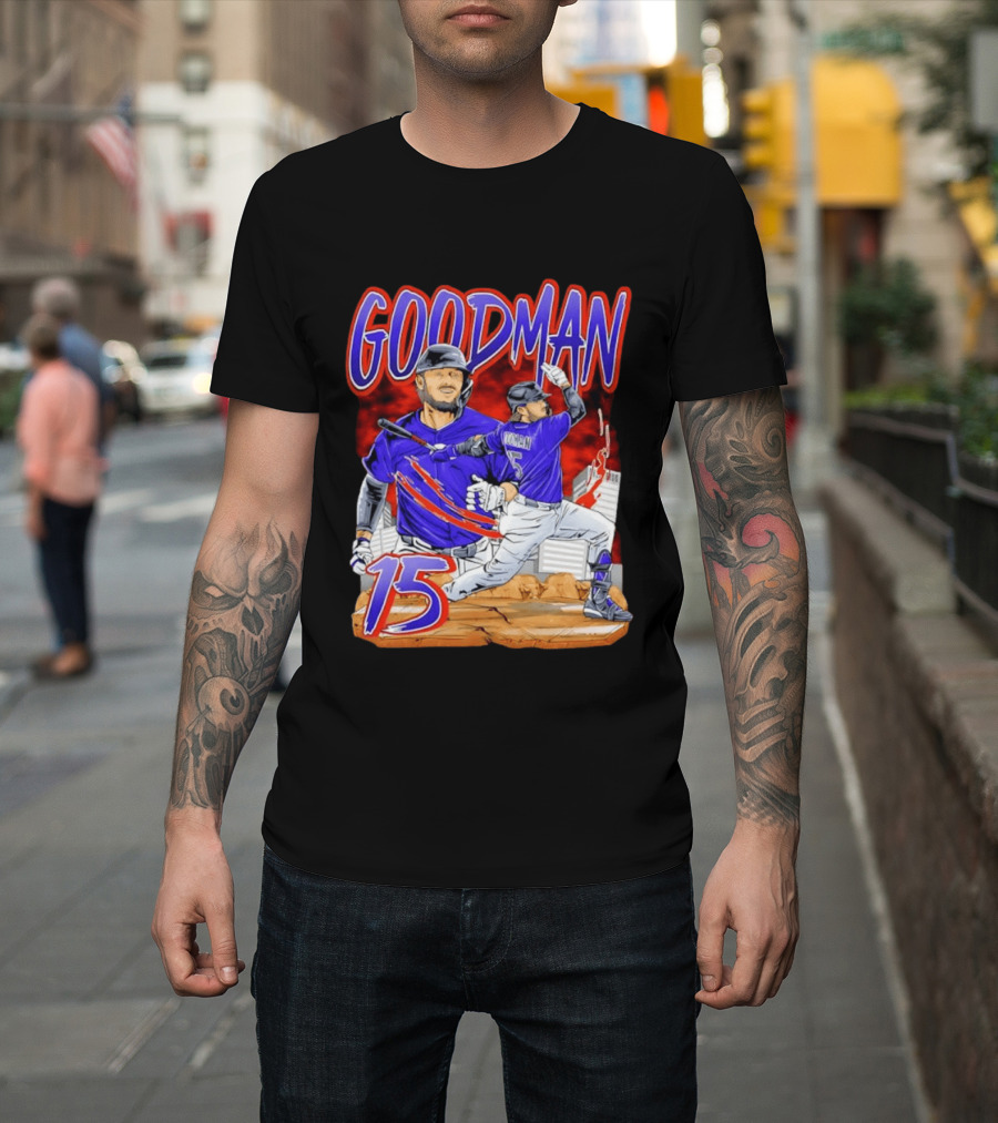 Goodman 15 Colorado Rockies Baseball Player Dynamic T-Shirt