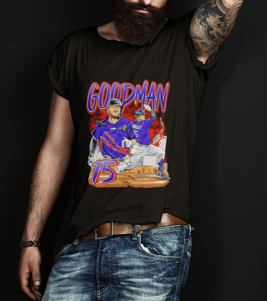 Goodman 15 Colorado Rockies Baseball Player Dynamic T-Shirt
