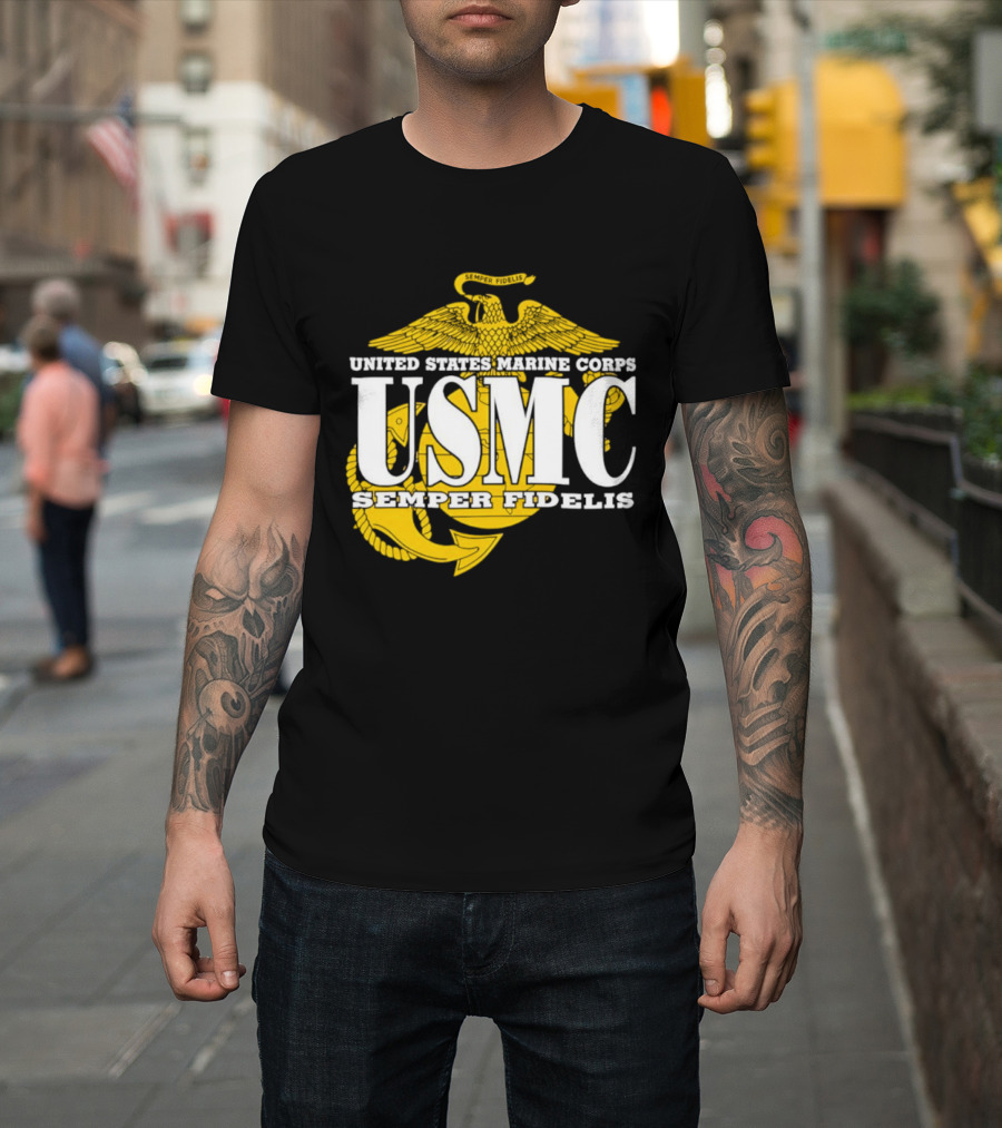 United States Marine Corps USMC Semper Fidelis Eagle Globe Anchor T-Shirt