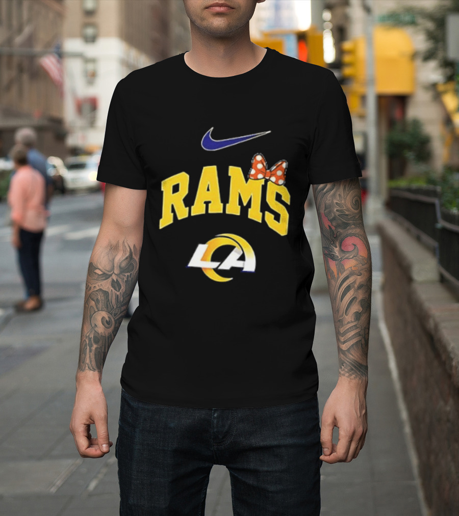 Los Angeles Rams Boo To You Fa Boo Lous Rugby Nike LA Bow T-Shirt