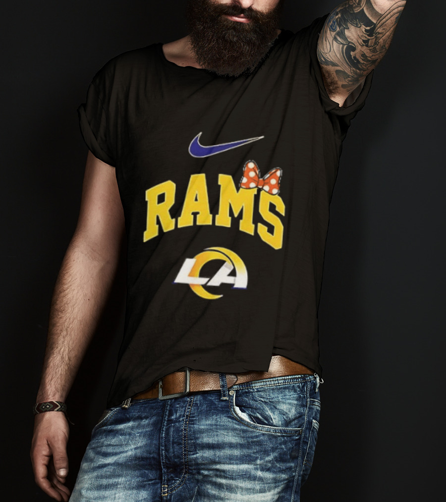 Los Angeles Rams Boo To You Fa Boo Lous Rugby Nike LA Bow T-Shirt