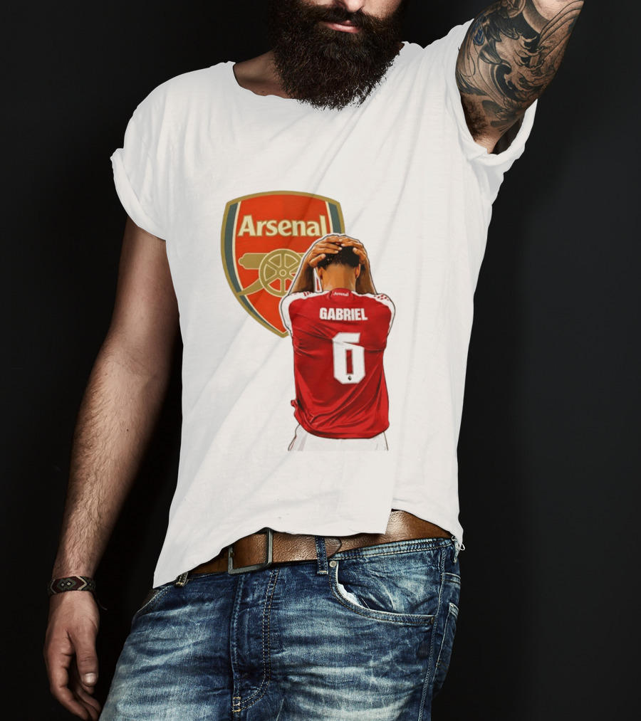 Gabriel Magalhaes Arsenal Jersey Number 6 Premier League T-Shirt