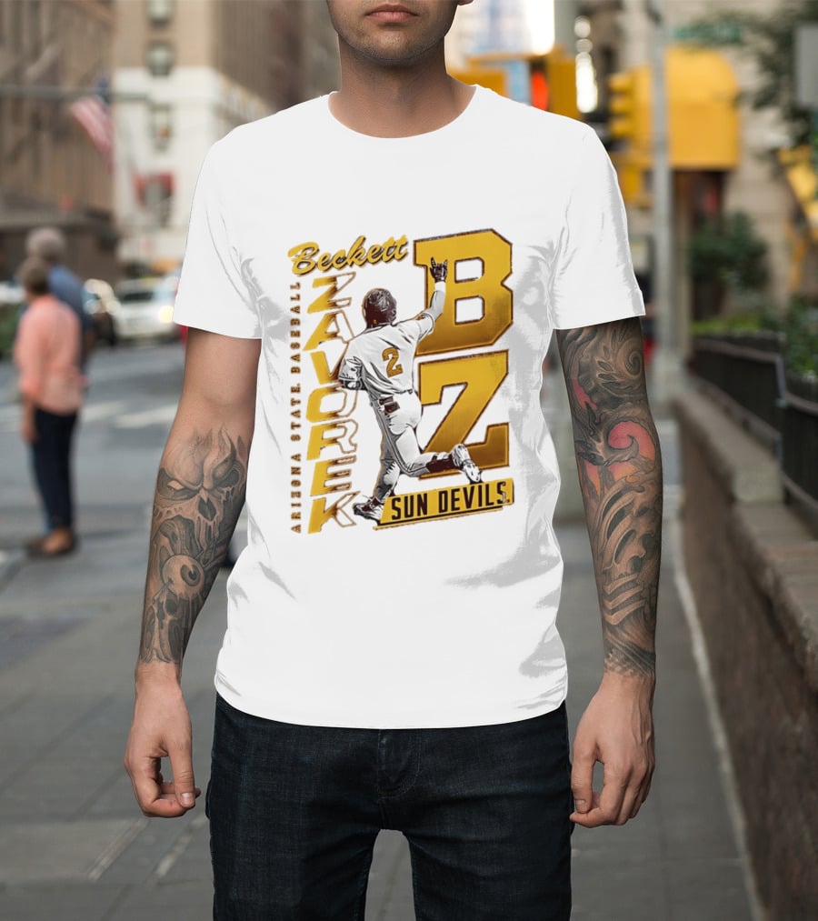Beckett Zavorke Arizona State Baseball Sun Devils BZ Number 2 T-Shirt