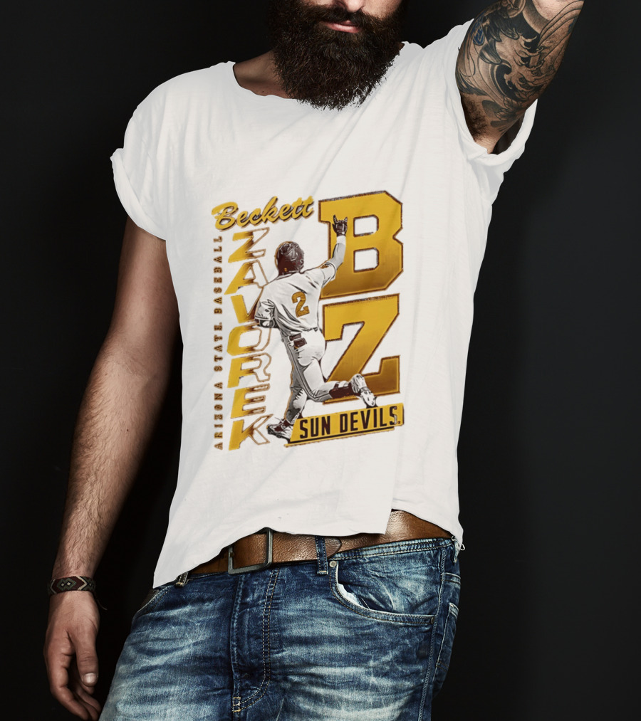Beckett Zavorke Arizona State Baseball Sun Devils BZ Number 2 T-Shirt