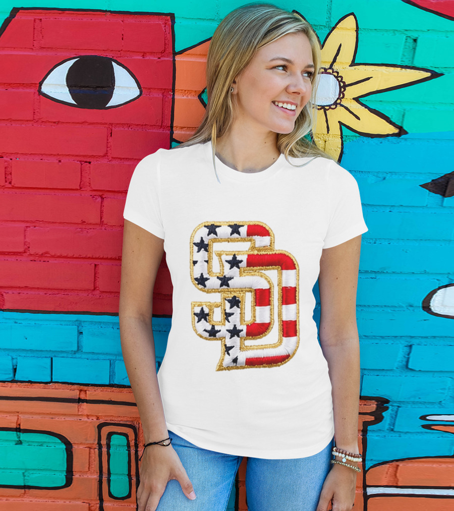San Diego Padres America 250 Stars And Stripes SD Baseball Cap T-Shirt