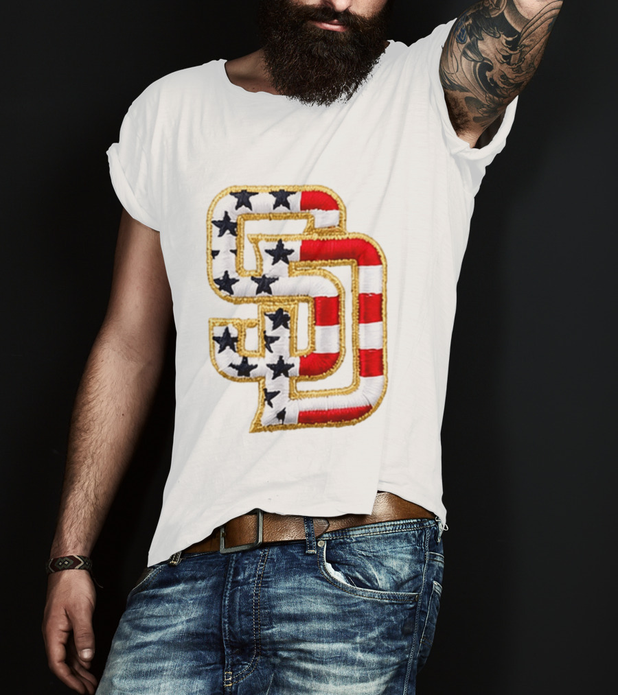 San Diego Padres America 250 Stars And Stripes SD Baseball Cap T-Shirt