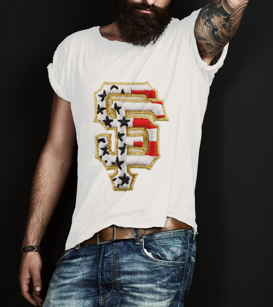 SF Giants Stars And Stripes USA 250 Hat T-Shirt