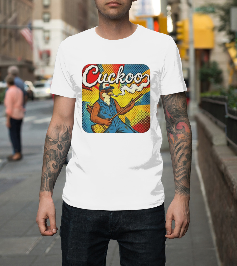Cuckoo Smoking Bird In Sunglasses Retro Pop T-Shirt