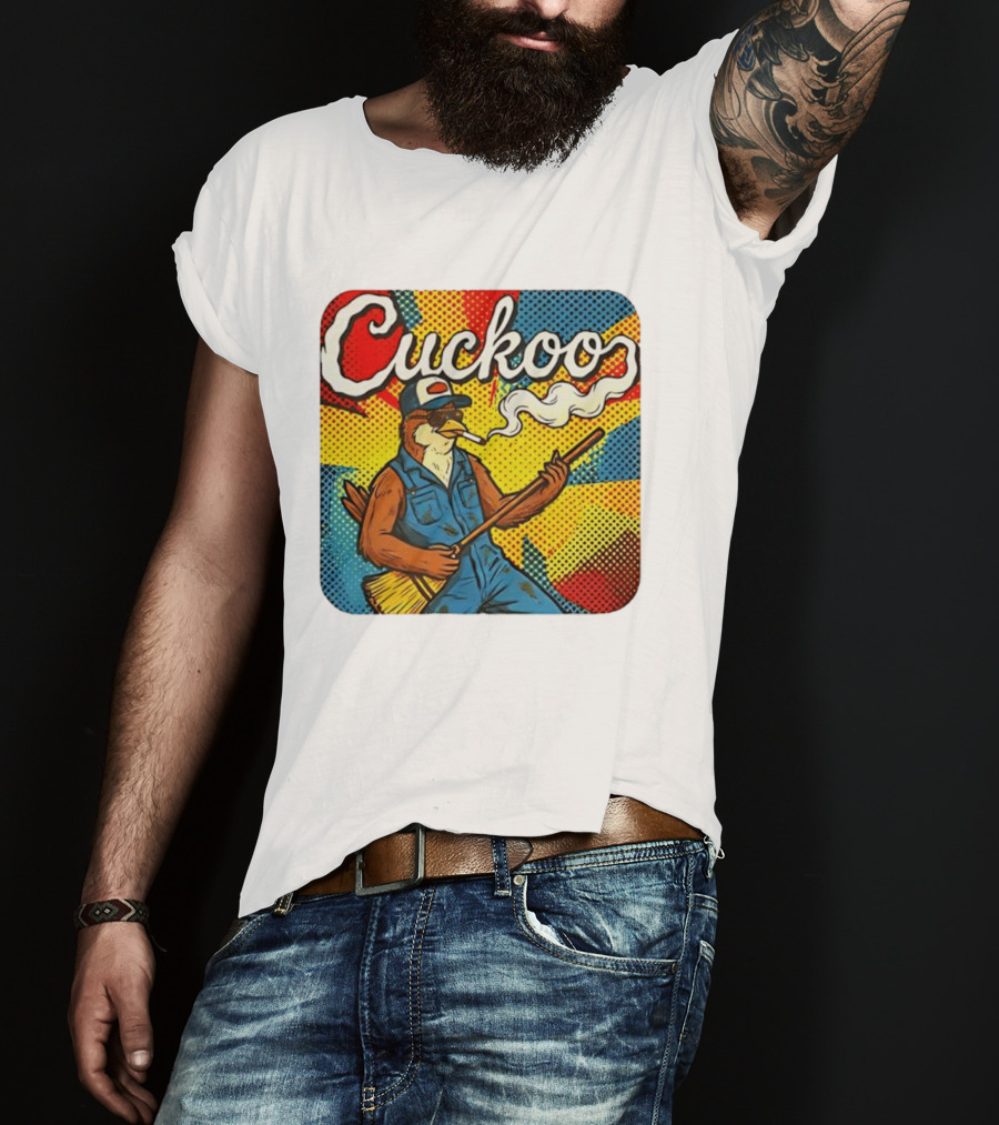 Cuckoo Smoking Bird In Sunglasses Retro Pop T-Shirt