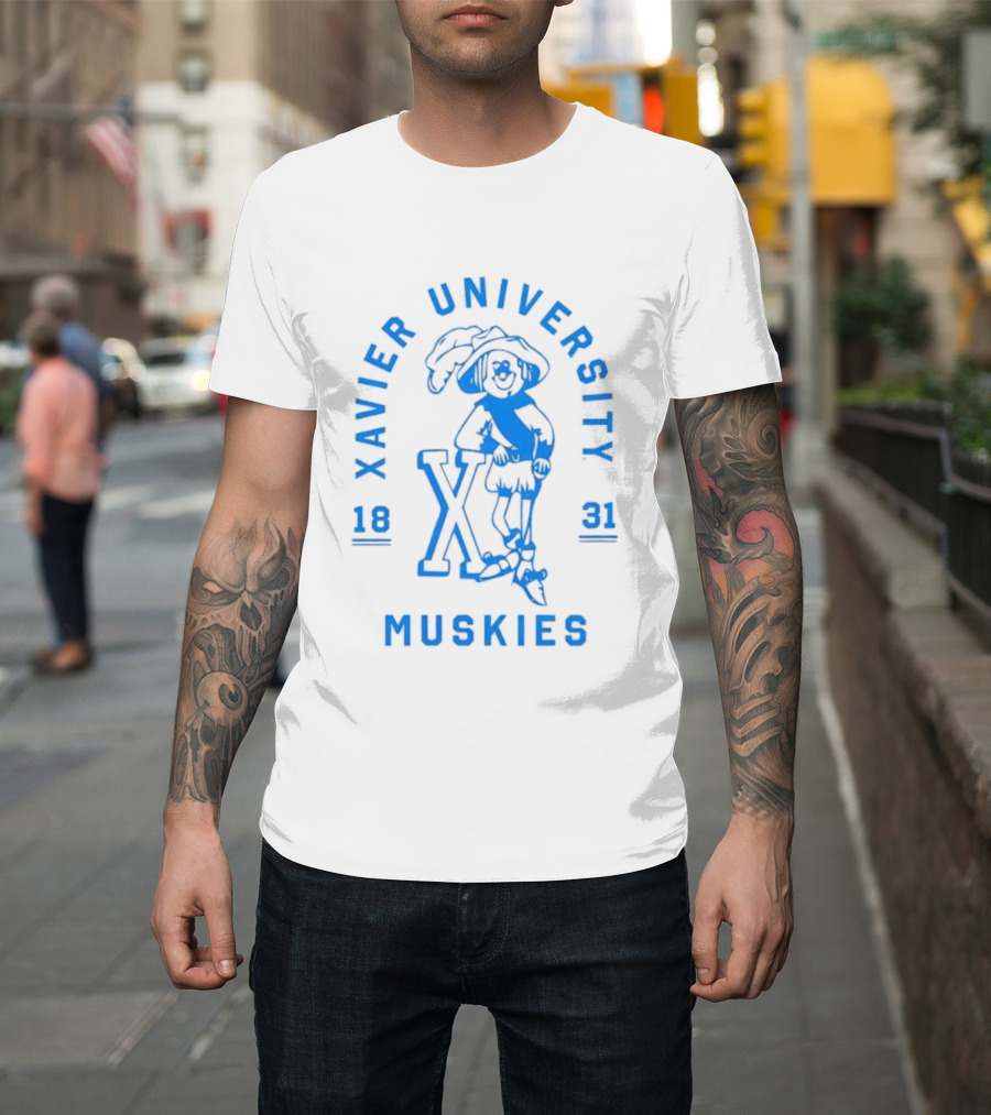 Xavier University Muskies Blue Blob 1831 T-Shirt