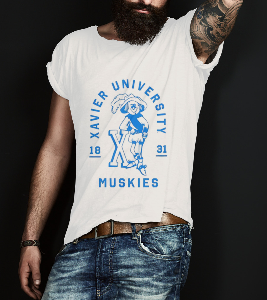 Xavier University Muskies Blue Blob 1831 T-Shirt