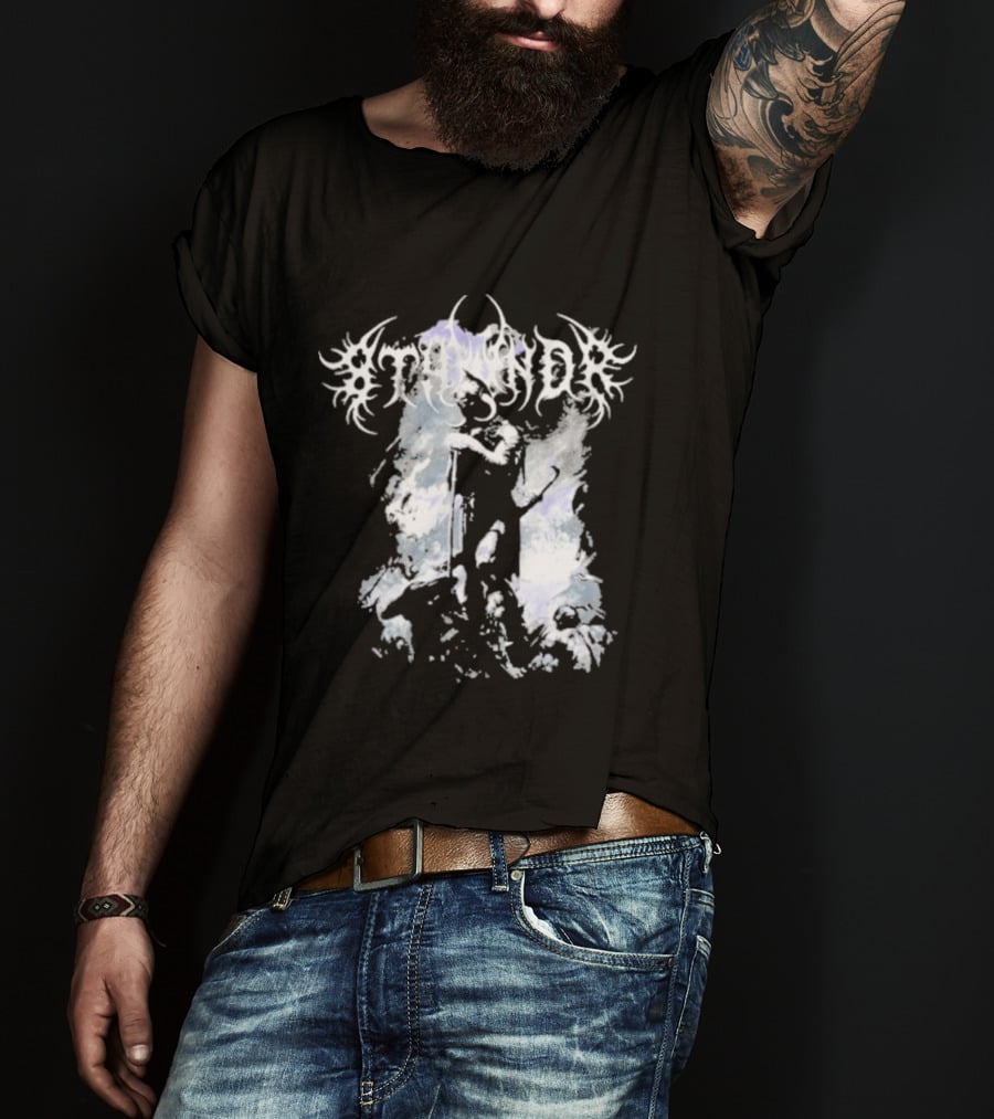 8Thwndr Hellfire Gothic Aesthetic Demon Artistry Ethereal Demon Wings T-Shirt