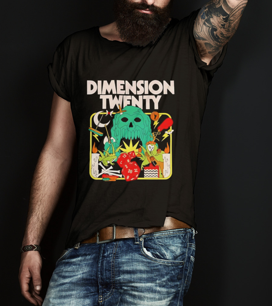 Dimension Twenty RPG Dice Skull Adventure T-Shirt