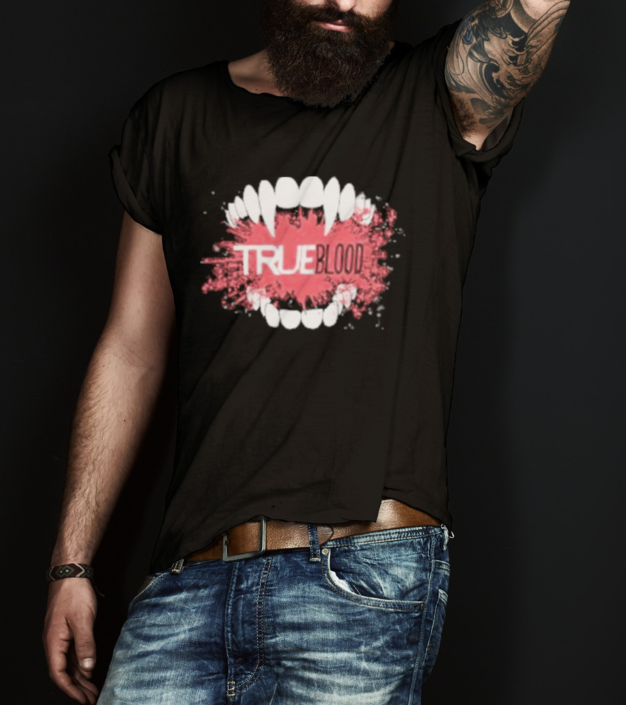 True Blood Vampire Fangs Bite Splatter T-Shirt