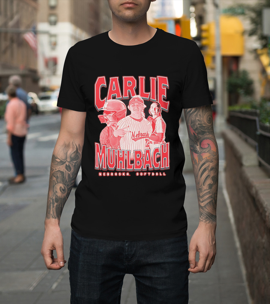 Carlie Muhlbach Nebraska Softball Vintage 90s T-Shirt