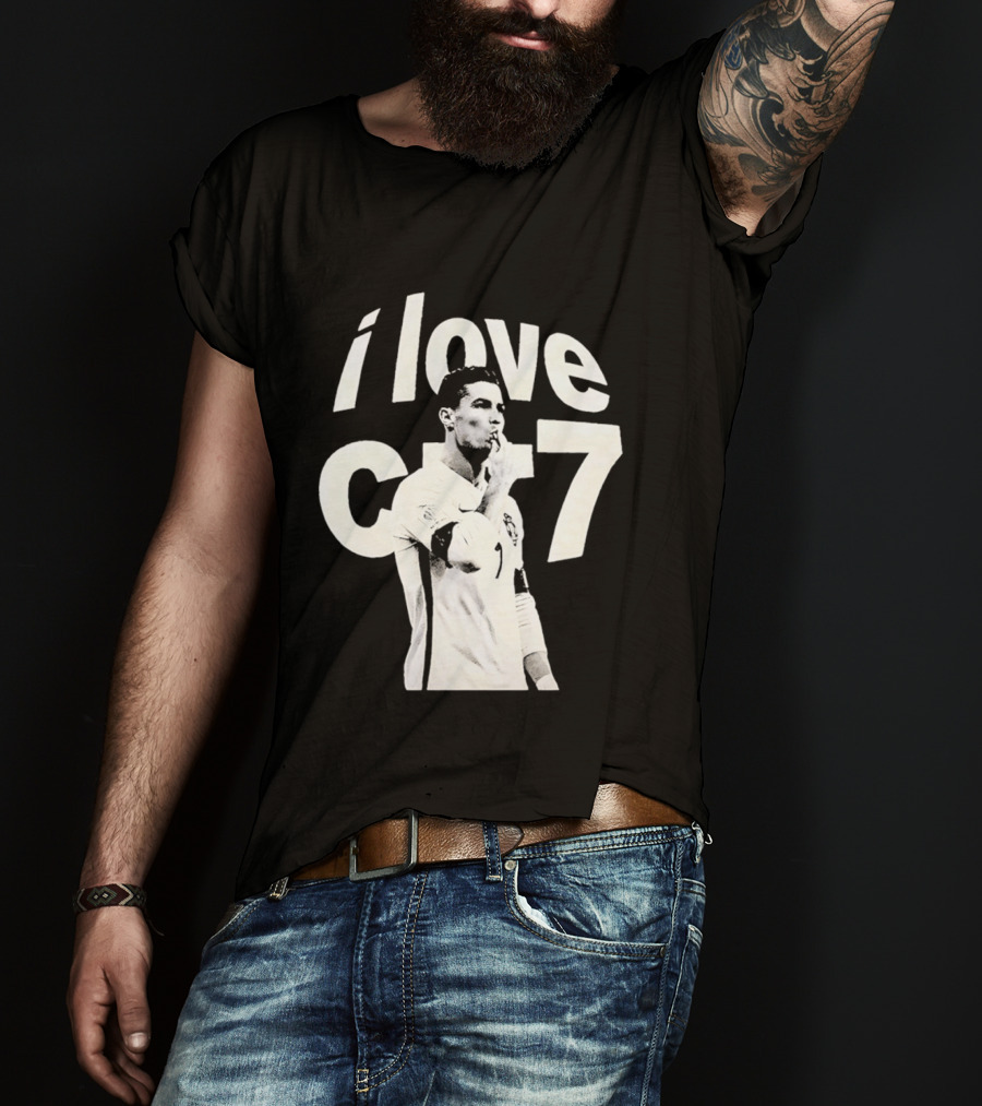 Cristiano Ronaldo I Love CR7 Image Al Nassr GOAT T-Shirt