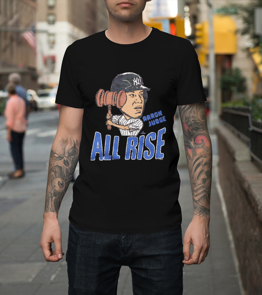 New York Yankees Aaron Judge All Rise Caricature Tri Blend T-Shirt