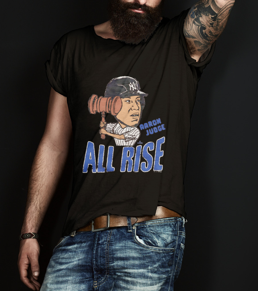 New York Yankees Aaron Judge All Rise Caricature Tri Blend T-Shirt
