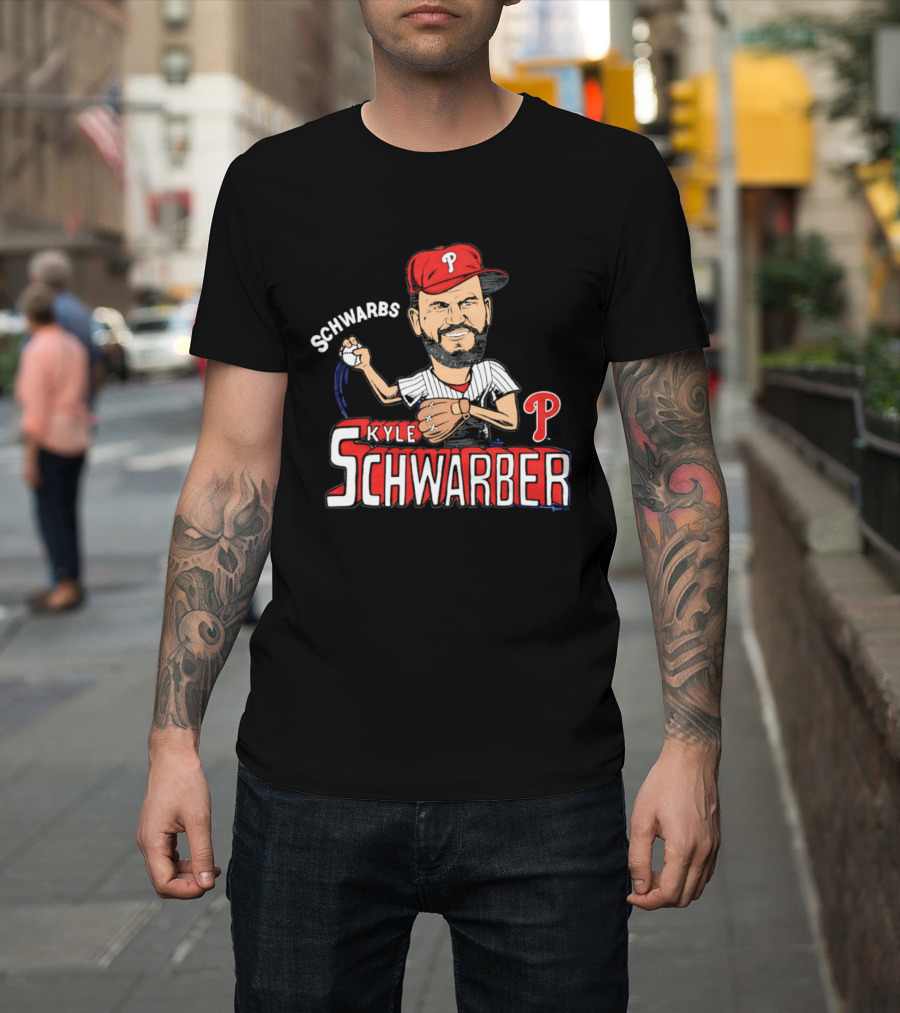 Philadelphia Phillies Kyle Schwarber Caricature Schwarbs Tri Blend T-Shirt