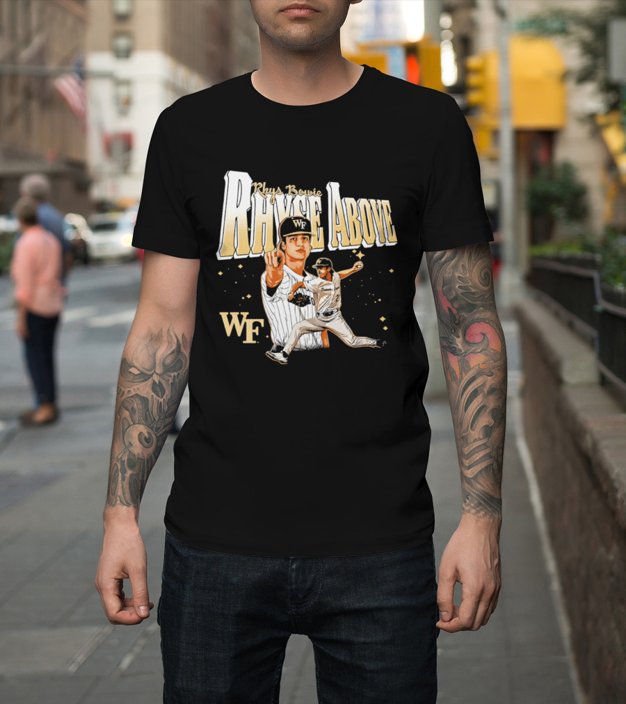 Rhys Bowie Wake Forest WF Baseball Rhys Above T-Shirt