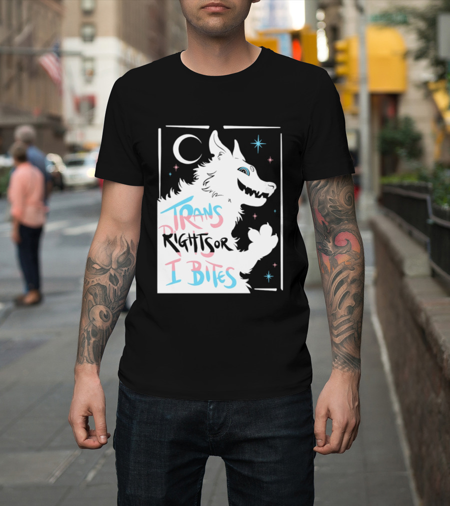 Trans Rights Or I Bites Wolf Moon Stars T-Shirt